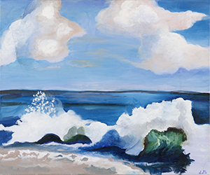 Fine Art Acrylic painting of the Ocean in Malibu California
