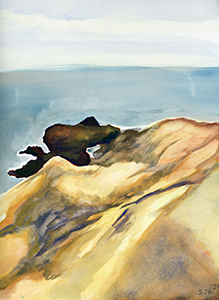 Watercolor Fine Art Painting of Pismo Beacch from Central California
